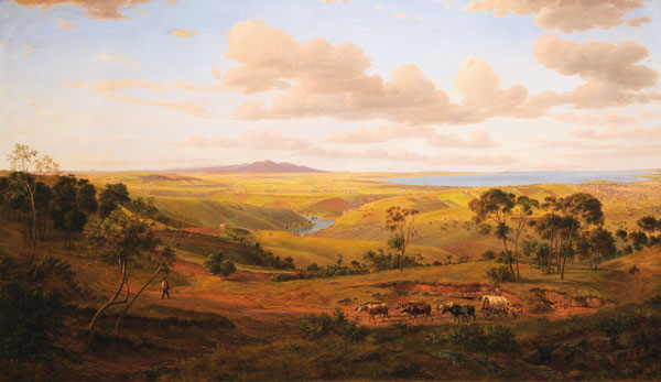 View of Geelong (1856) by Eugene von Guerard (image)